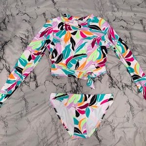 Colorful Long-sleeve Bikini Set